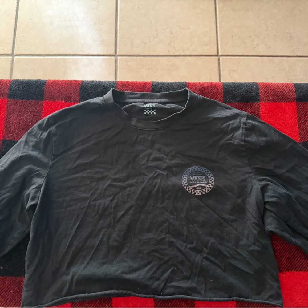 Vans Black Tee with Checker Circle Graphic
